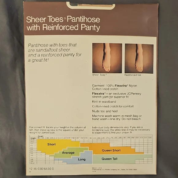 NWT Vintage JCPenney Reinforced Pantyhose in Nude - Picture 2 of 6